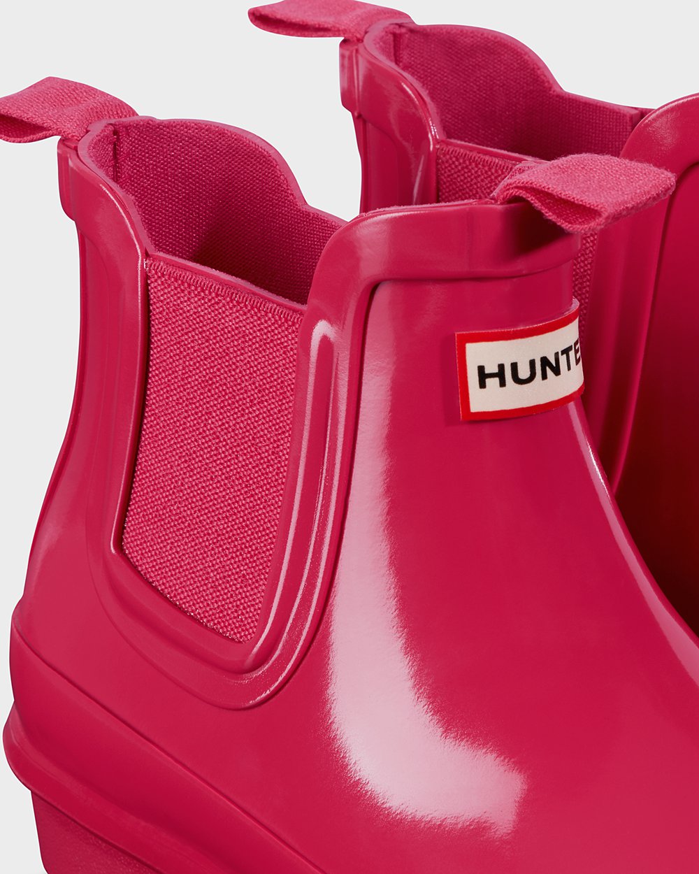 Hunter Original Big Gloss Chelsea Boots - Shop Online Kids Pink - KRAYDS453